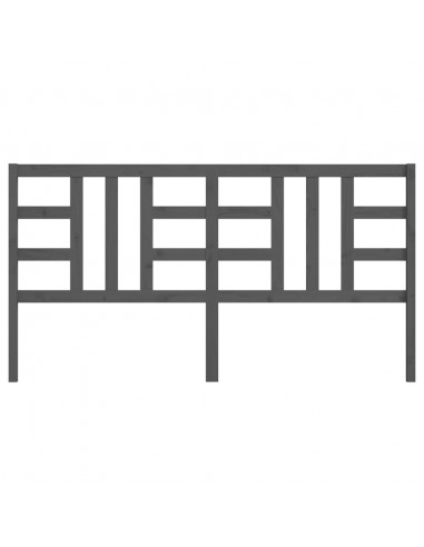 Testiera per Letto Grigia 206x4x100cm in Legno Massello di Pino