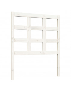 Testiera per Letto Bianca 80,5x4x100 cm Legno Massello di Pino 2