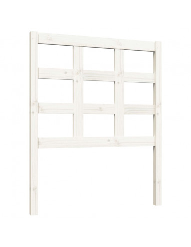 Testiera per Letto Bianca 80,5x4x100 cm Legno Massello di Pino