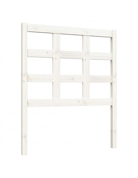Testiera per Letto Bianca 80,5x4x100 cm Legno Massello di Pino
