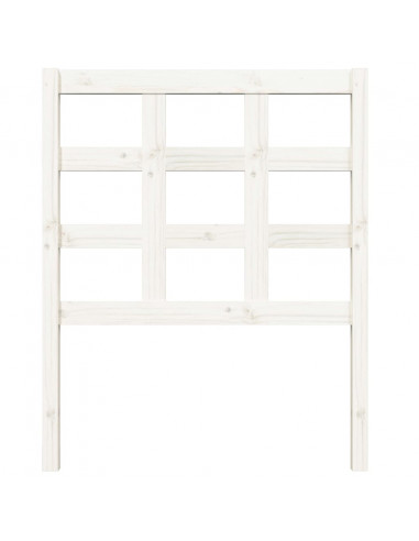 Testiera per Letto Bianca 80,5x4x100 cm Legno Massello di Pino