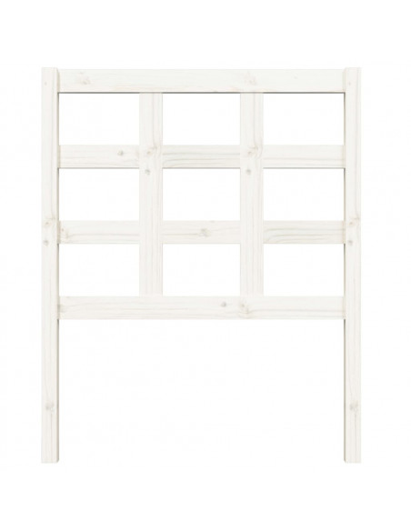 Testiera per Letto Bianca 80,5x4x100 cm Legno Massello di Pino