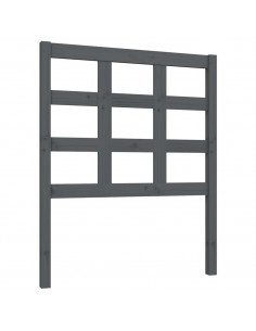 Testiera Letto Grigia 80,5x4x100 cm in Legno Massello di Pino 2