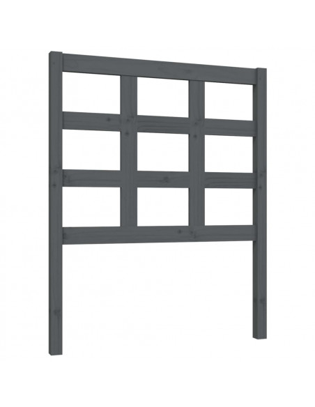 Testiera Letto Grigia 80,5x4x100 cm in Legno Massello di Pino