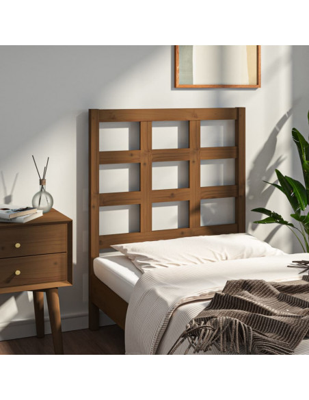 Testiera per Letto Miele 80,5x4x100cm in Legno Massello di Pino