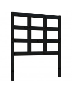 Testiera per Letto Nera 80,5x4x100 cm in Legno Massello di Pino 2