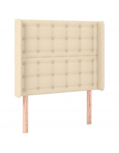 Testiera ad Orecchio Crema 83x16x118/128 cm in Tessuto 2