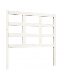 Testiera per Letto Bianca 95,5x4x100 cm Legno Massello di Pino 2