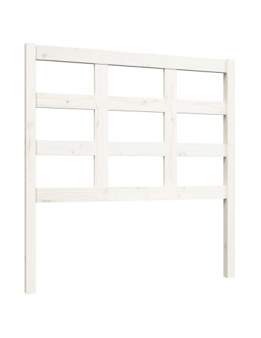 Testiera per Letto Bianca 95,5x4x100 cm Legno Massello di Pino