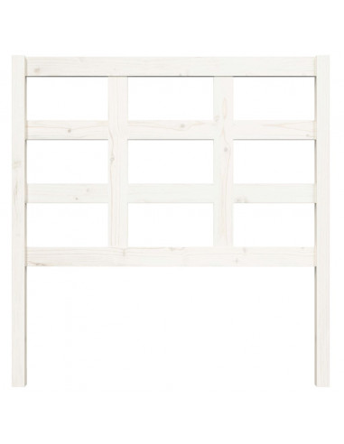 Testiera per Letto Bianca 95,5x4x100 cm Legno Massello di Pino