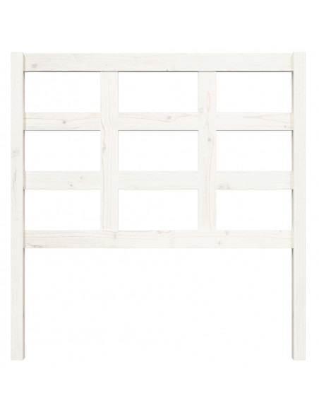 Testiera per Letto Bianca 95,5x4x100 cm Legno Massello di Pino