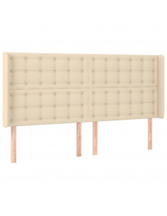 Testiera ad Orecchio Crema 203x23x118/128 cm in Tessuto 2