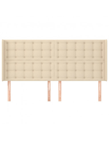 Testiera ad Orecchio Crema 203x23x118/128 cm in Tessuto