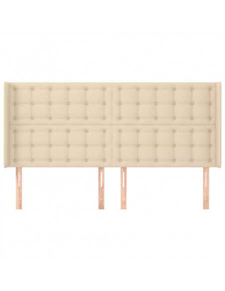 Testiera ad Orecchio Crema 203x23x118/128 cm in Tessuto