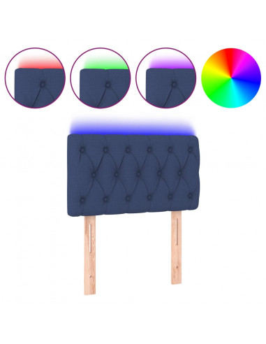 Testiera a LED Blu 80x7x78/88 cm in Tessuto