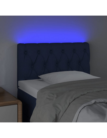 Testiera a LED Blu 80x7x78/88 cm in Tessuto