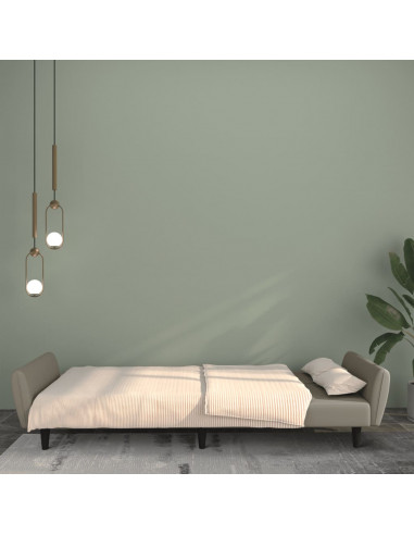 Divano Letto a 2 Posti Grigio Chiaro in Velluto