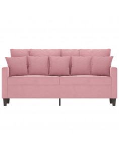 Divano a 2 Posti Rosa 140 cm in Velluto 2