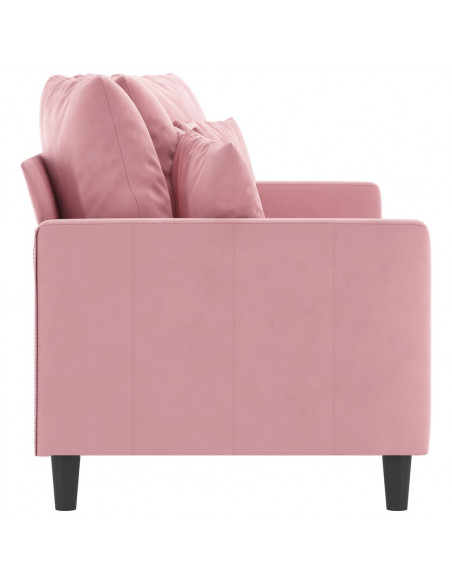 Divano a 2 Posti Rosa 140 cm in Velluto