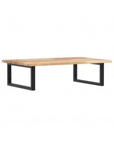 Ripiano a Parete per Lavabo in Acciaio e Massello di Acacia 2