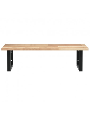 Ripiano a Parete per Lavabo in Acciaio e Massello di Acacia