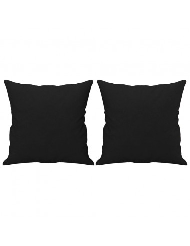 Divano a 3 Posti con Cuscini Nero 180 cm Tessuto Microfibra