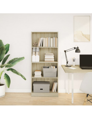 Libreria Rovere Sonoma 60x24x143 cm in Legno Multistrato