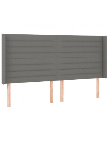 Testiera a LED GrigioScuro 163x16x118/128cm inTessuto