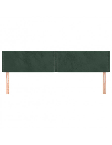 Testiera 2 pz Verde scuro 90x5x78/88 cm in Velluto