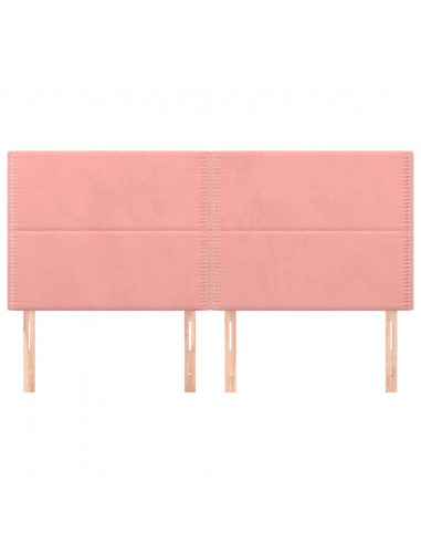 Testiera 4 pz Rosa 90x5x78/88 cm in Velluto