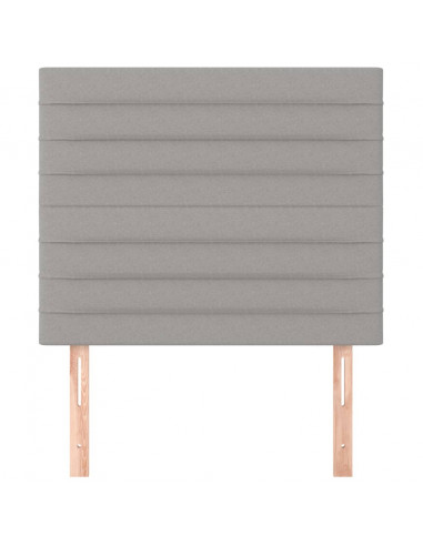 Testiera 2 pz Grigio Chiaro 90x5x78/88 cm in Tessuto