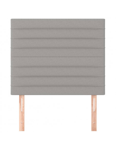 Testiera 2 pz Grigio Chiaro 90x5x78/88 cm in Tessuto