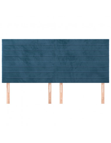Testiera 4 pz Blu Scuro 80x5x78/88 cm in Velluto