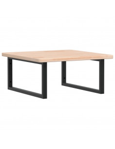 Ripiano a Parete per Lavabo in Acciaio e Massello di Rovere 2