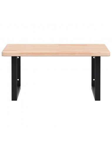 Ripiano a Parete per Lavabo in Acciaio e Massello di Rovere