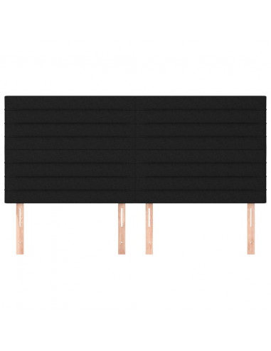 Testiere 4 pz Nero 100x5x78/88 cm in Tessuto