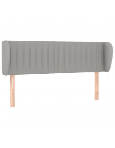 Testiera ad Orecchio Grigio Chiaro 147x23x78/88 cm in Tessuto 2