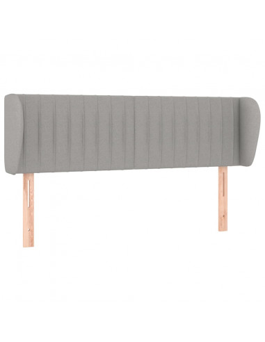 Testiera ad Orecchio Grigio Chiaro 147x23x78/88 cm in Tessuto