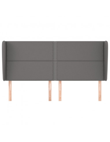 Testiera ad Orecchio Grigio 183x23x118/128cm in Similpelle