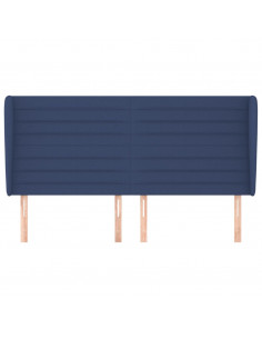 Testiera ad Orecchio Blu 183x23x118/128 cm in Tessuto 2