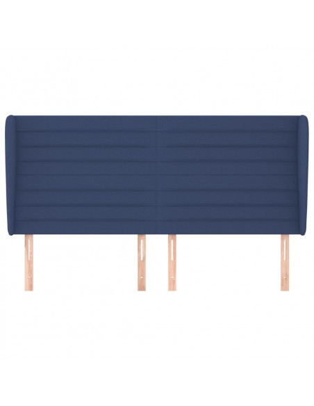 Testiera ad Orecchio Blu 183x23x118/128 cm in Tessuto
