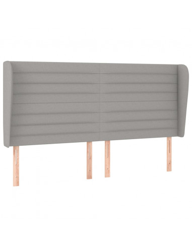 Testiera ad Orecchio Grigio Chiaro 163x23x118/128 cm in Tessuto