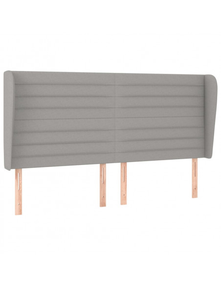 Testiera ad Orecchio Grigio Chiaro 163x23x118/128 cm in Tessuto