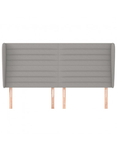 Testiera ad Orecchio Grigio Chiaro 163x23x118/128 cm in Tessuto