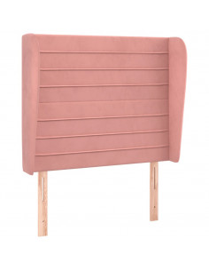 Testiera ad Orecchio Rosa 93x23x118/128 cm in Velluto 2