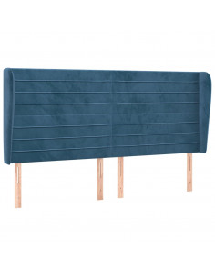 Testiera ad Orecchio Blu Scuro 163x23x118/128 cm in Velluto 2