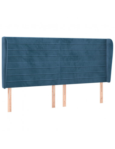 Testiera ad Orecchio Blu Scuro 163x23x118/128 cm in Velluto