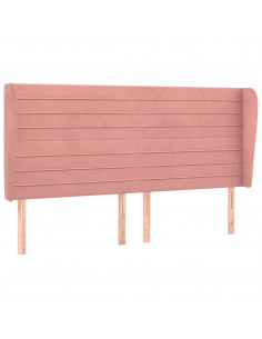 Testiera ad Orecchio Rosa 183x23x118/128 cm in Velluto 2