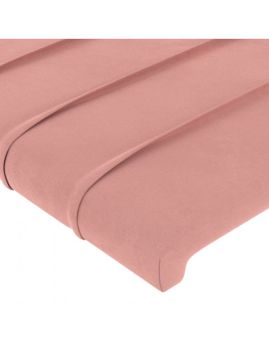 Testiera ad Orecchio Rosa 183x23x118/128 cm in Velluto