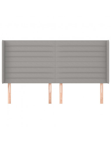 Testiera ad Orecchio Grigio Chiaro 163x16x118/128 cm in Tessuto